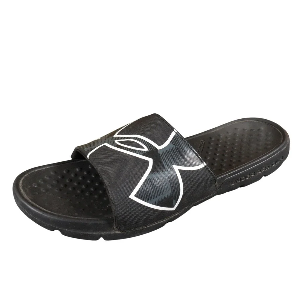 Under Armour Ansa Fixed Men's Size 11 Black Synthetic Slide Sandals Comfort